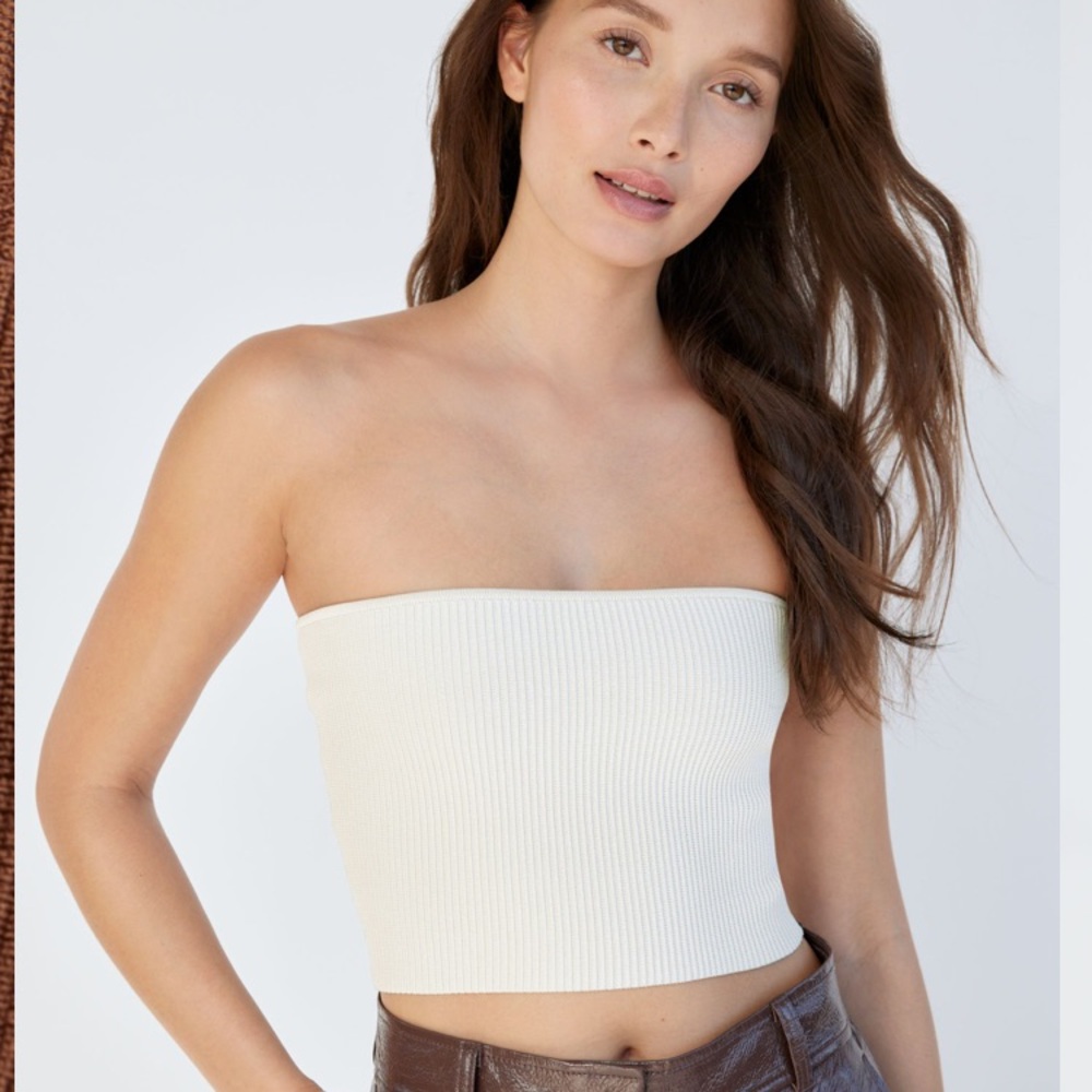 Babaton sculpt knit cropped tube top